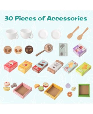 Wooden Kids Grocery Store Playset Pretend Play Supermarket