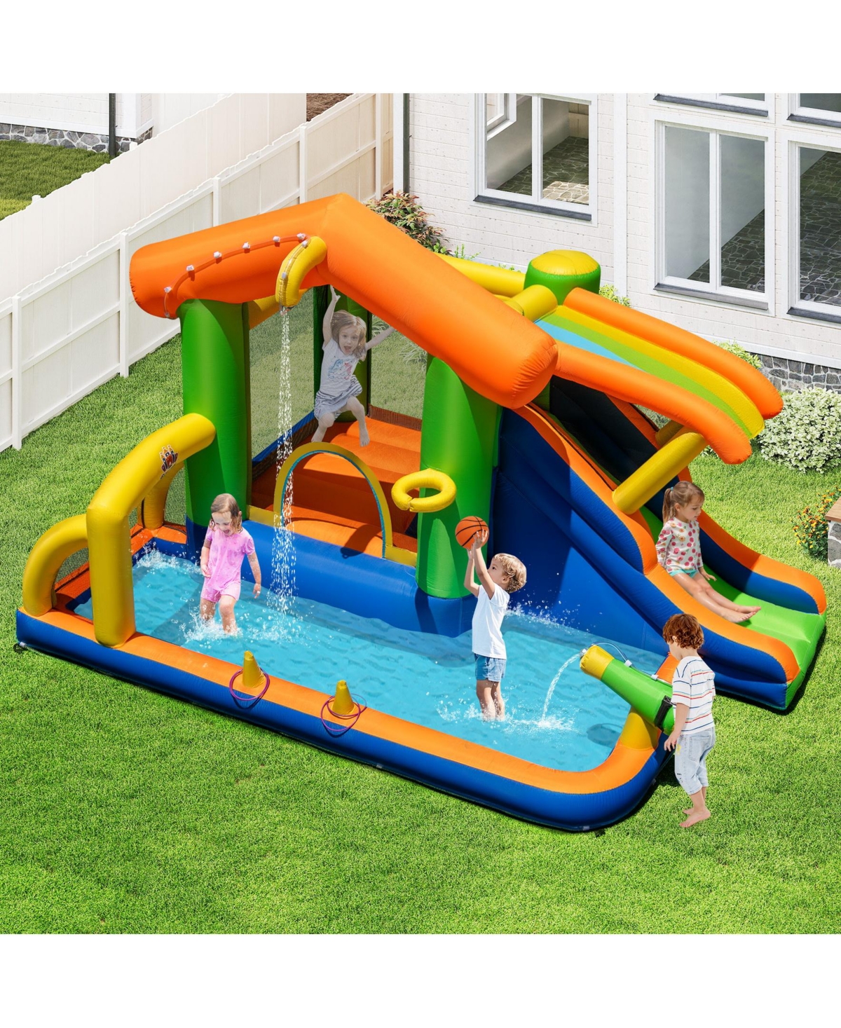 8-in-1 Inflatable Bounce House Water Park without Blower