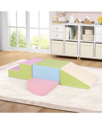 4-Piece Climb and Crawl Foam Block Play Set – Pink