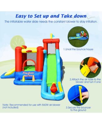 9-in-1 Inflatable Kids Water Slide Bounce House without Blower