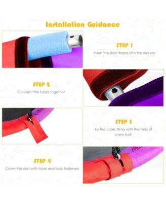 Saucer Tree Outdoor Round Platform Swing with Pillow and Handle-Multicolor