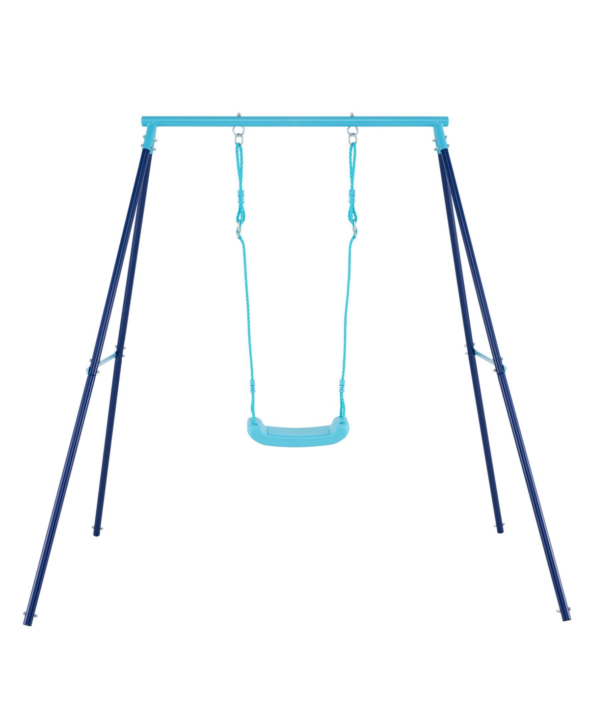 Outdoor Heavy Duty Metal Toddler Swing Set with Stand-Blue