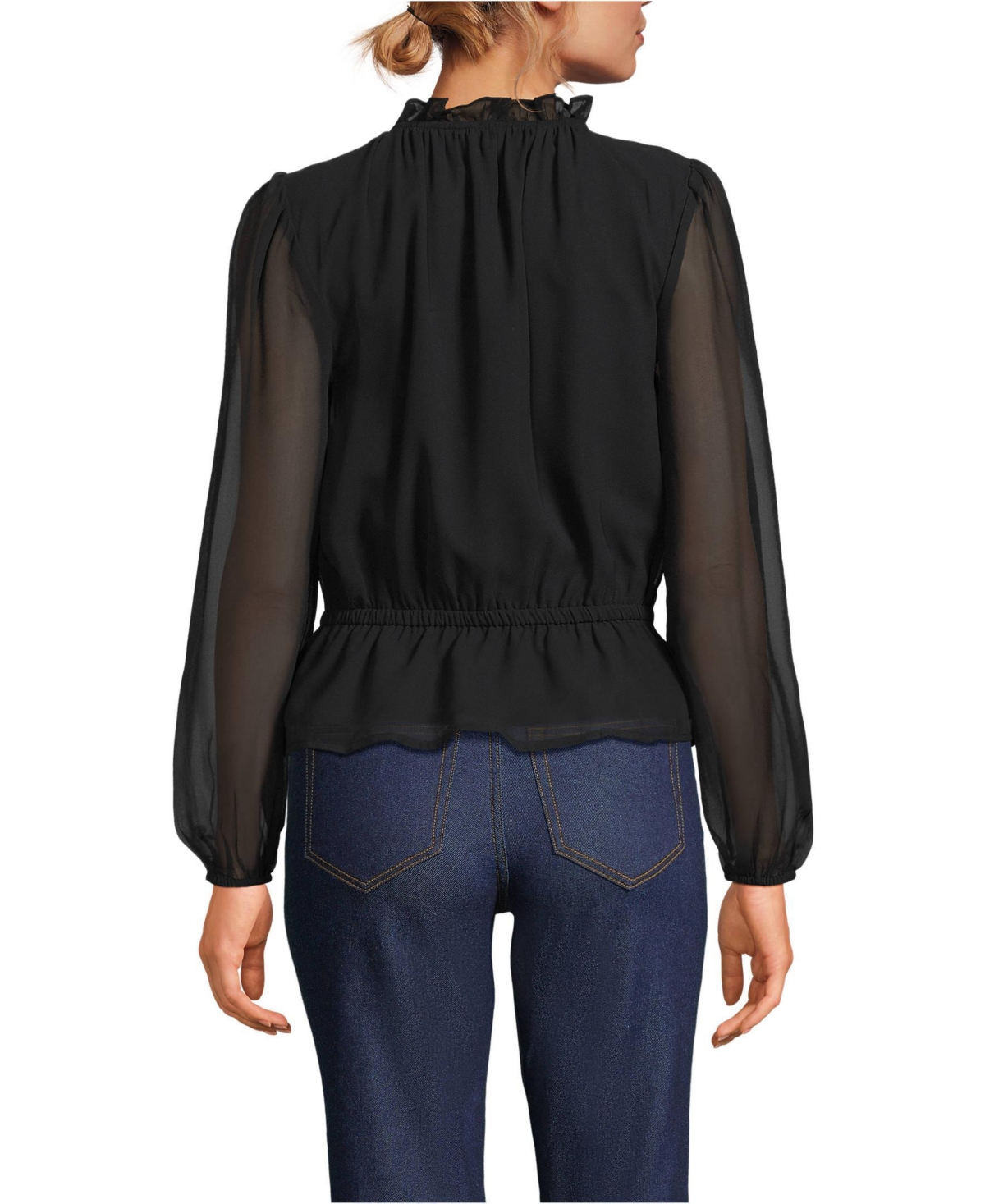 Lands' End Women's Chiffon Peplum Top