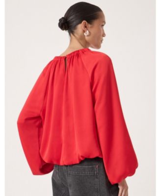 Women's Satin Bubble Hem Top