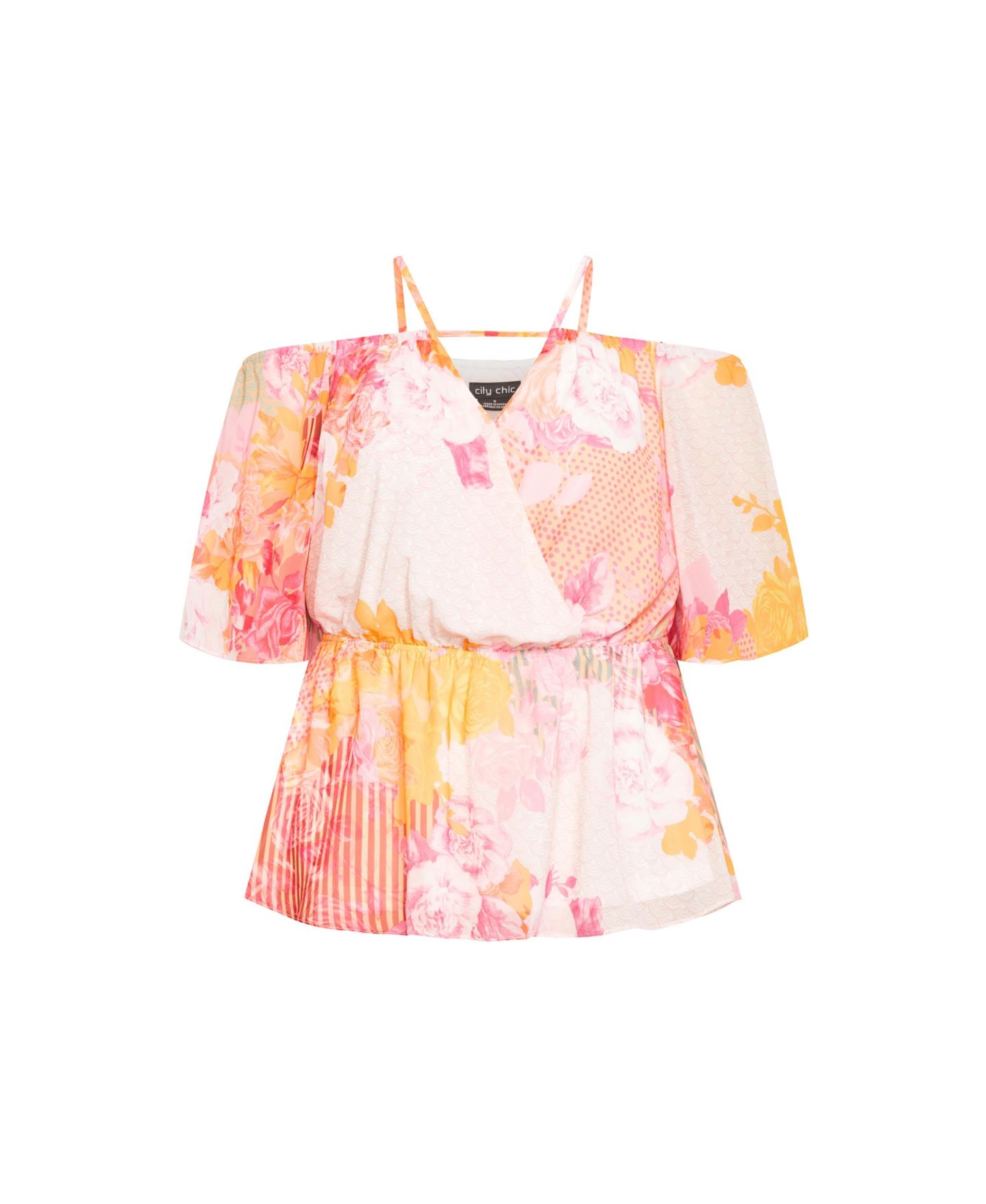 Женский топ CITY CHIC Adelina Print, цвет: Розовый с принтом — фото 4