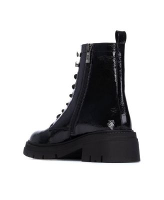 Women's Patent Leather Combat Booties By XTI
