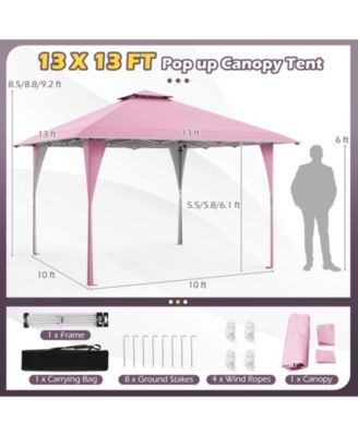 13 x 13 FT Pop-Up Outdoor Gazebo Canopy Tent with Carrying Bag and Stakes