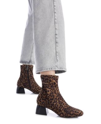 Women's Suede Heeled Ankle Booties