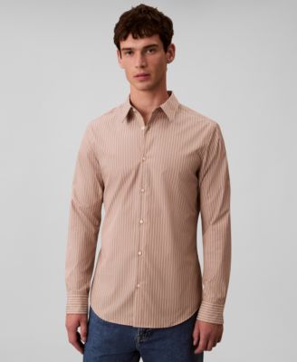 Calvin Klein - Men's Stretch Striped Slim Button-Down Shirt
