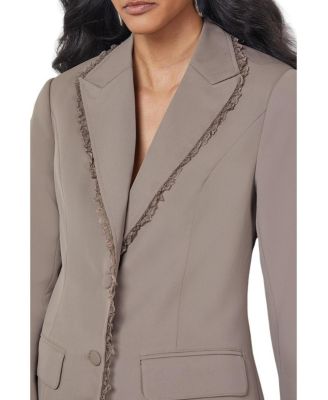 Women's Oversized Lace Frill Trim Blazer