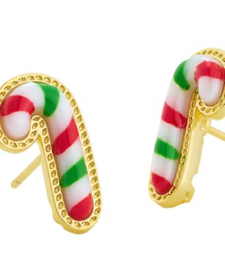 Imitation Pearl, Cubic Zirconia 14k Gold-Tone Over Brass Stud Earrings