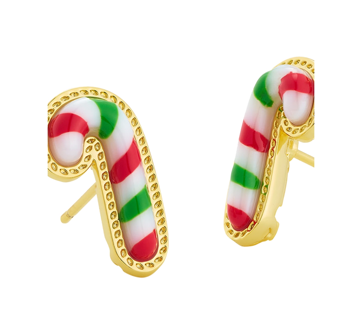 Kendra Scott Enamel & Mother Of Pearl Candy Cane Stud Earrings In Gold