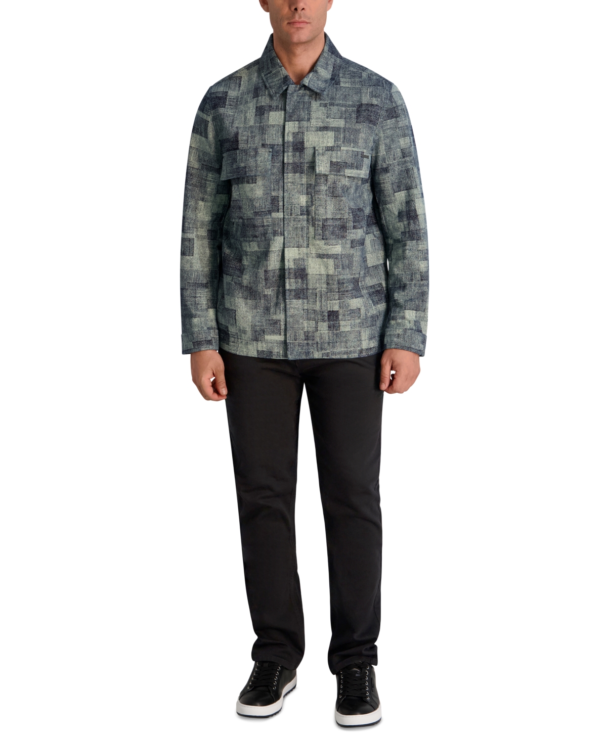 Karl Lagerfeld Paris Men's Textured Ponte Shirt Jacket