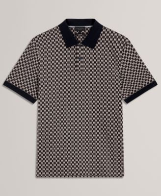 Men's Ernist Short-Sleeve Geometric Pattern Polo Shirt