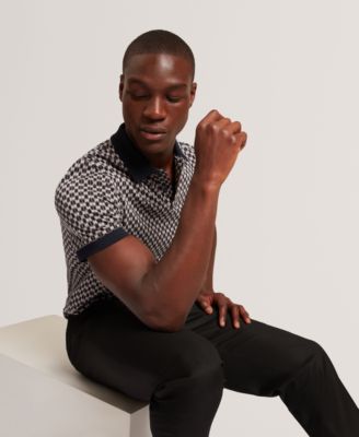 Men's Ernist Short-Sleeve Geometric Pattern Polo Shirt