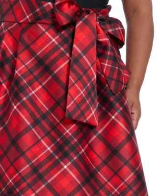 Plus Size High Low Plaid Ballgown Skirt