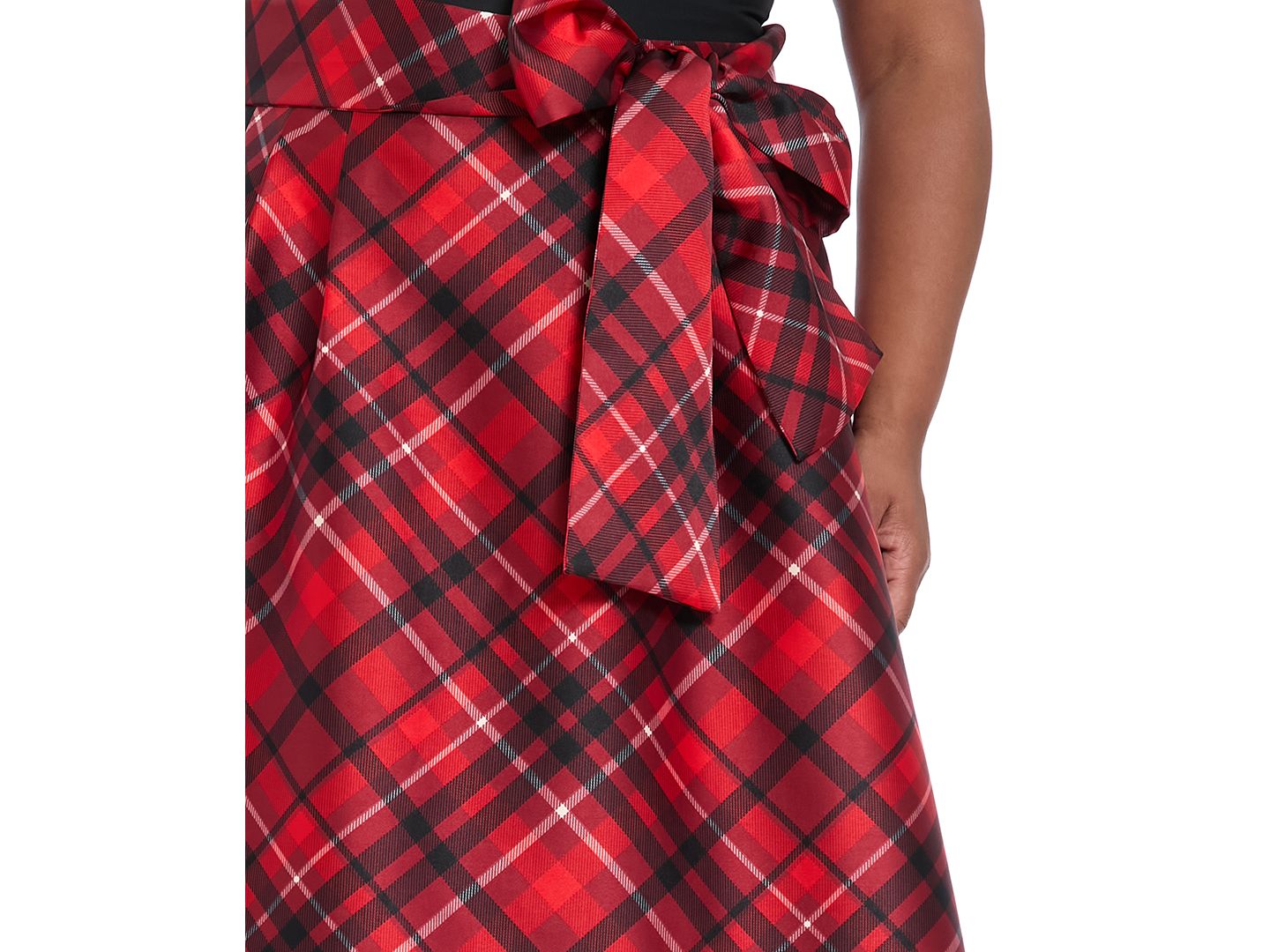 Женская юбка Muse Plus Size High Low Plaid Ballgown, цвет: Красный / Чёрный — фото 3