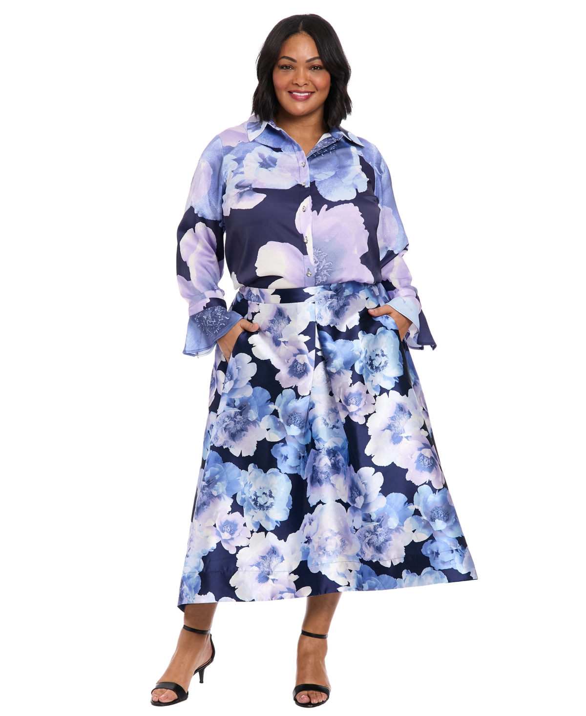 Muse Plus Size Floral-print Blouse In Multi