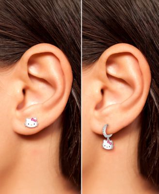 2-Pc. Cubic Zirconia Drop and Stud Earrings Set in Sterling Silver