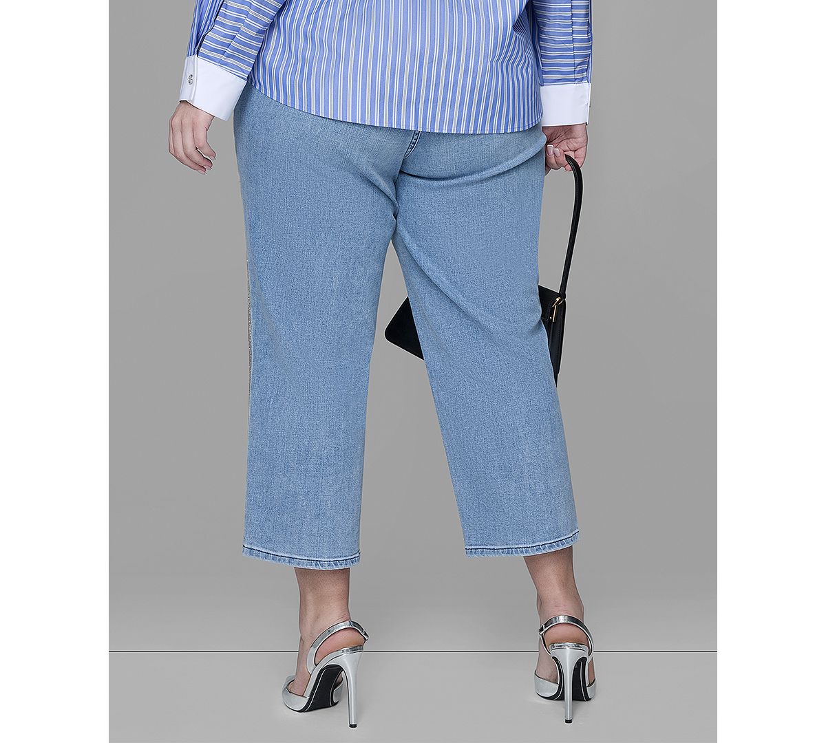 KARL LAGERFELD PARIS Women's Plus Size Hotfix Mid-Rise Jeans view 3 — MAYCSS fashion products