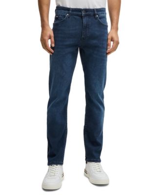 Hugo Boss - Men's Blue Knitted Stretch Denim Slim-Fit Jeans