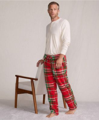 Men's High Pile Fleece Lined Flannel Pajama Pants