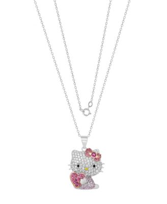 Cubic Zirconia Heart Pendant Necklace in Sterling Silver