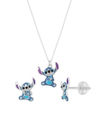 Disney - 2-Piece Stitch Necklace and Earrings Set in Sterling Silver