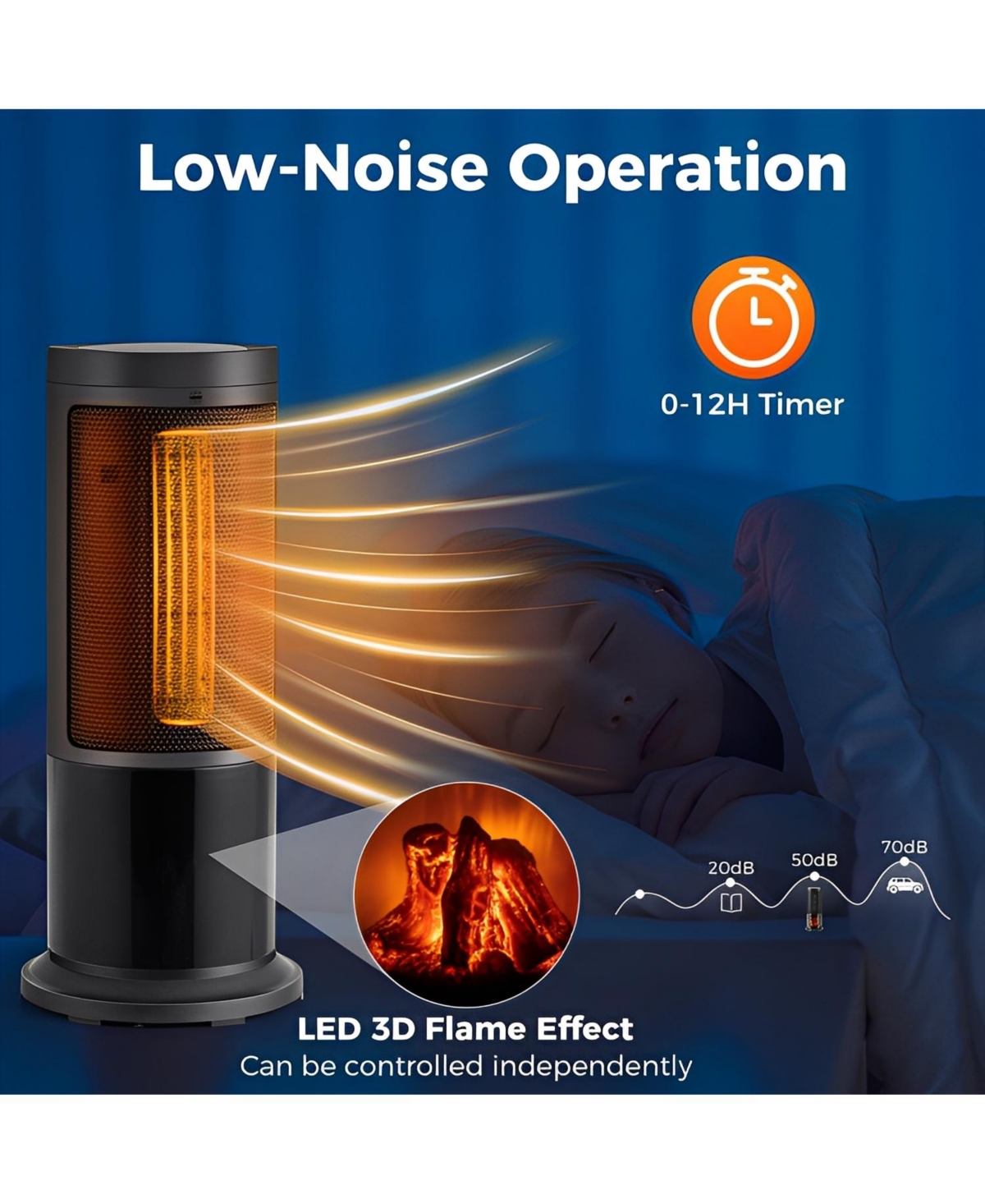 Sugift 17 Inch 1500W Portable Tower Space Heater with Oscillation