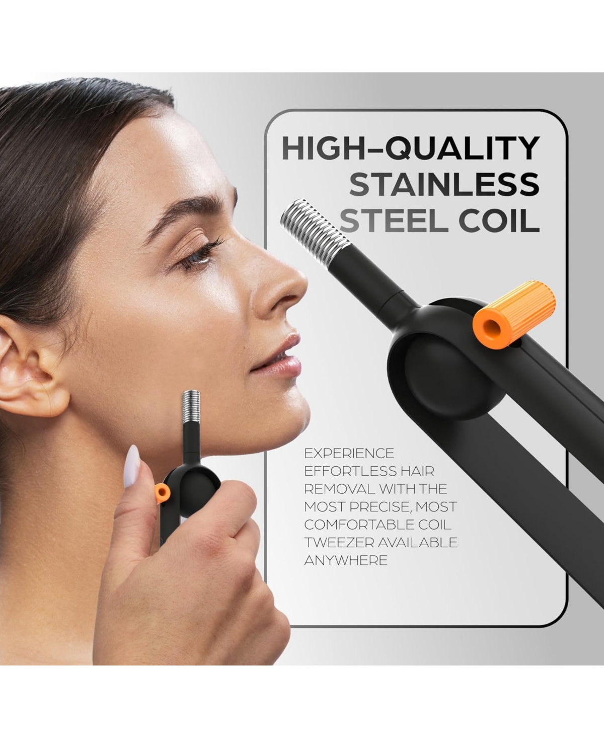Epilady Precision Coil Tweezer with Ergonomic Grip – One-Handed Hair Removal Tool for Face & Brows