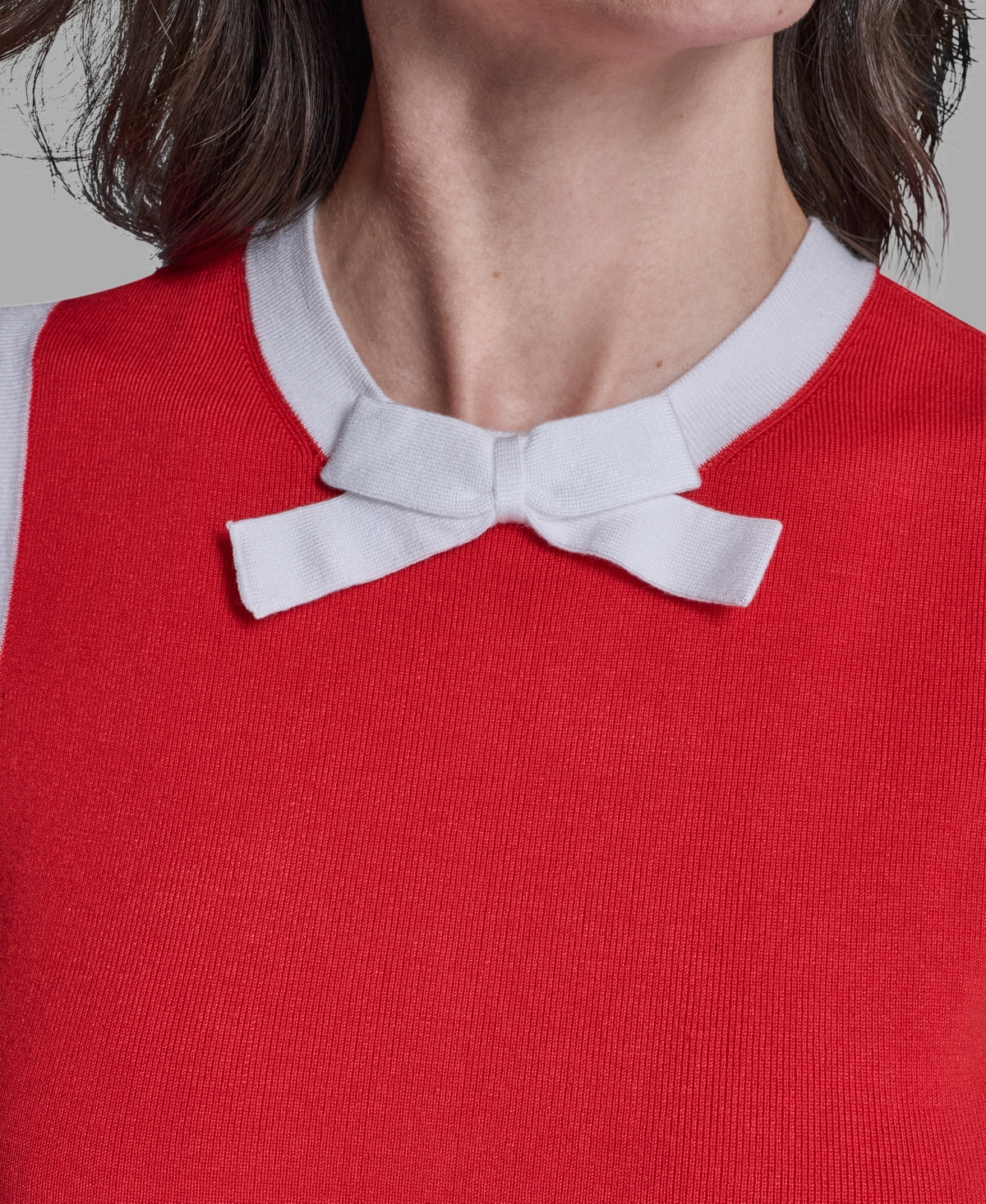 Karl Lagerfeld Women's Bow-tie Sleeveless Sweater In Red