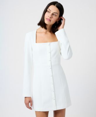 Women's Whisper Square Neck Long-Sleeve Mini Dress