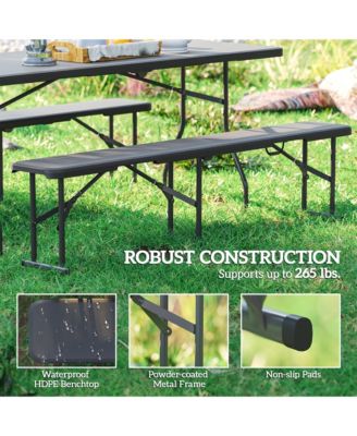 2 Pack 6 ft. Plastic Folding Benches,