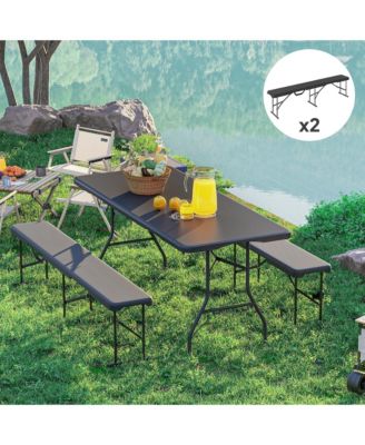 2 Pack 6 ft. Plastic Folding Benches,