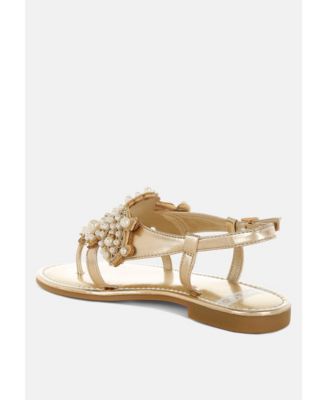 Womens Opazie Metallic Pearl Embellished Flats