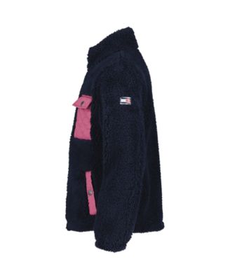 Girls' 7-16 Color Block Mixed Media Jacket