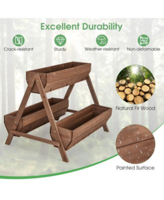 Vertical Raised Garden bed with 3 Wooden Planter Boxes