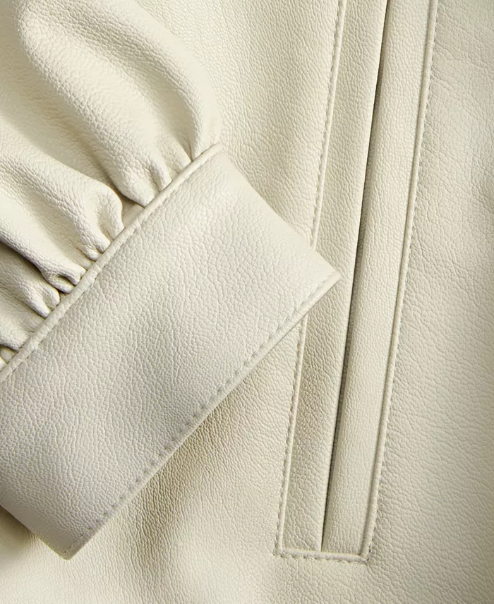 Women's Femme Cropped Faux Leather Jacket - thumbnail 4
