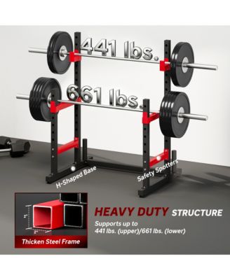 Adjustable Squat Rack, 660lbs Heavy Duty Barbell Rack,