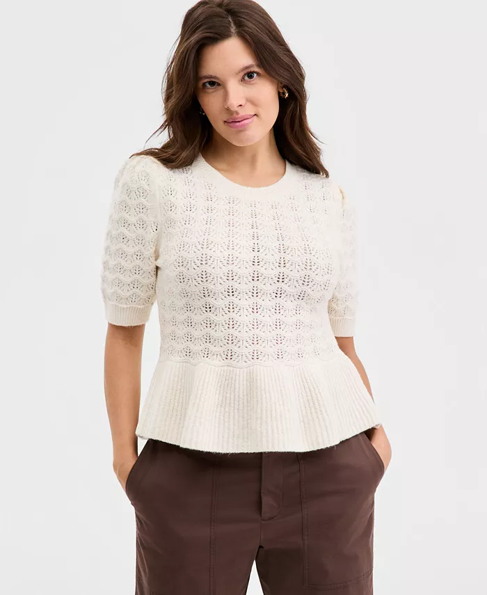 Women's Ruffle-Hem Sweater Top
