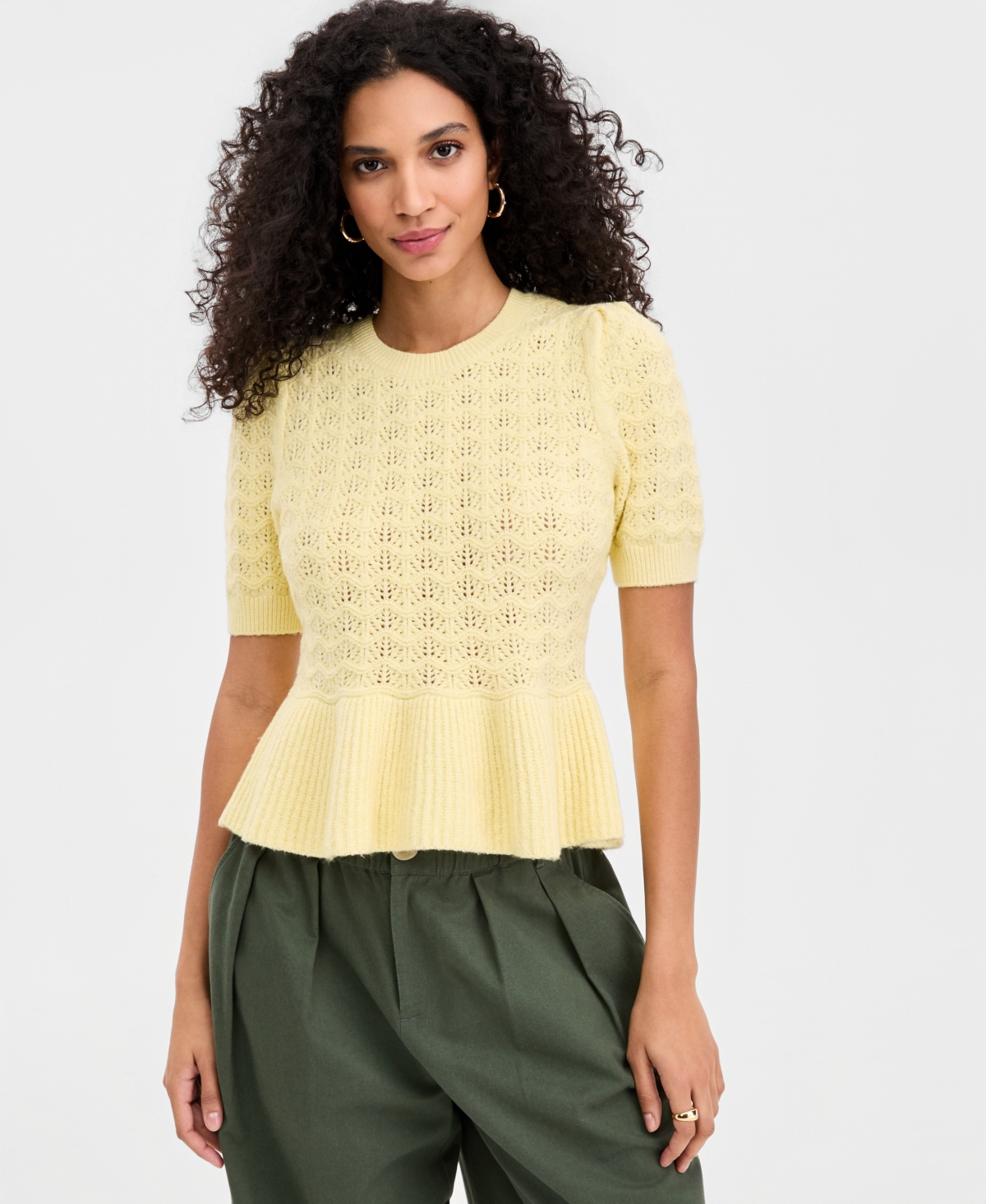 On 34th Women's Ruffle-Hem Sweater Top, Macy's Exclusive