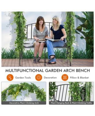 Steel Garden Arch with 2-Seat Bench