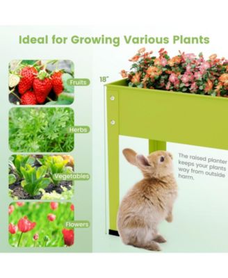 Metal Raised Garden Bed with Legs and Drainage Hole-24 x 11 x 18 inches