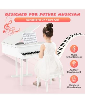 30-Key Kids Piano Keyboard Toy With Bench Piano Lid And Music Rack.