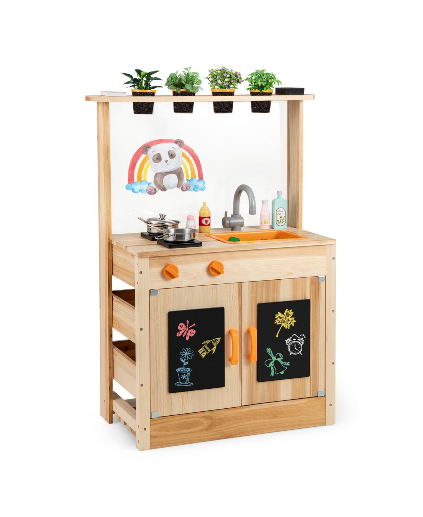 Детская игрушка SUGIFT Mud Kitchen Fir Wood Play Kitchen, Ages 3+, цвет: Натуральный — фото 1