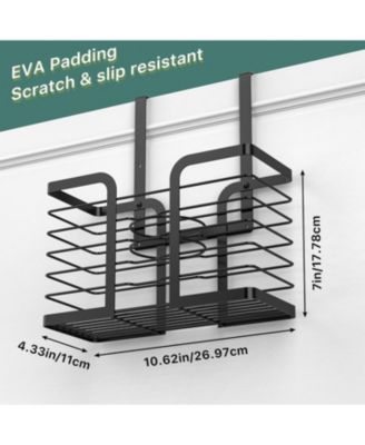 Hair Dryer Holder Hair Tool Organizer 3-in-1 Blow Dryer Holder Adjustable Height, Bathroom Organizer Wall Mounted/Cabinet Door for Flat/Curling Irons