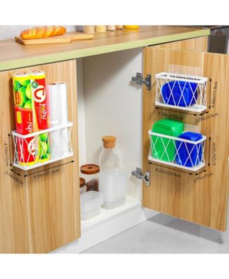 3 Pack Adhesive Cabinet Door Organizer - Lid Storage Organizer for Tupperware, Wall Mounted Pantry Door Organizer Kitchen RV Storage Wall