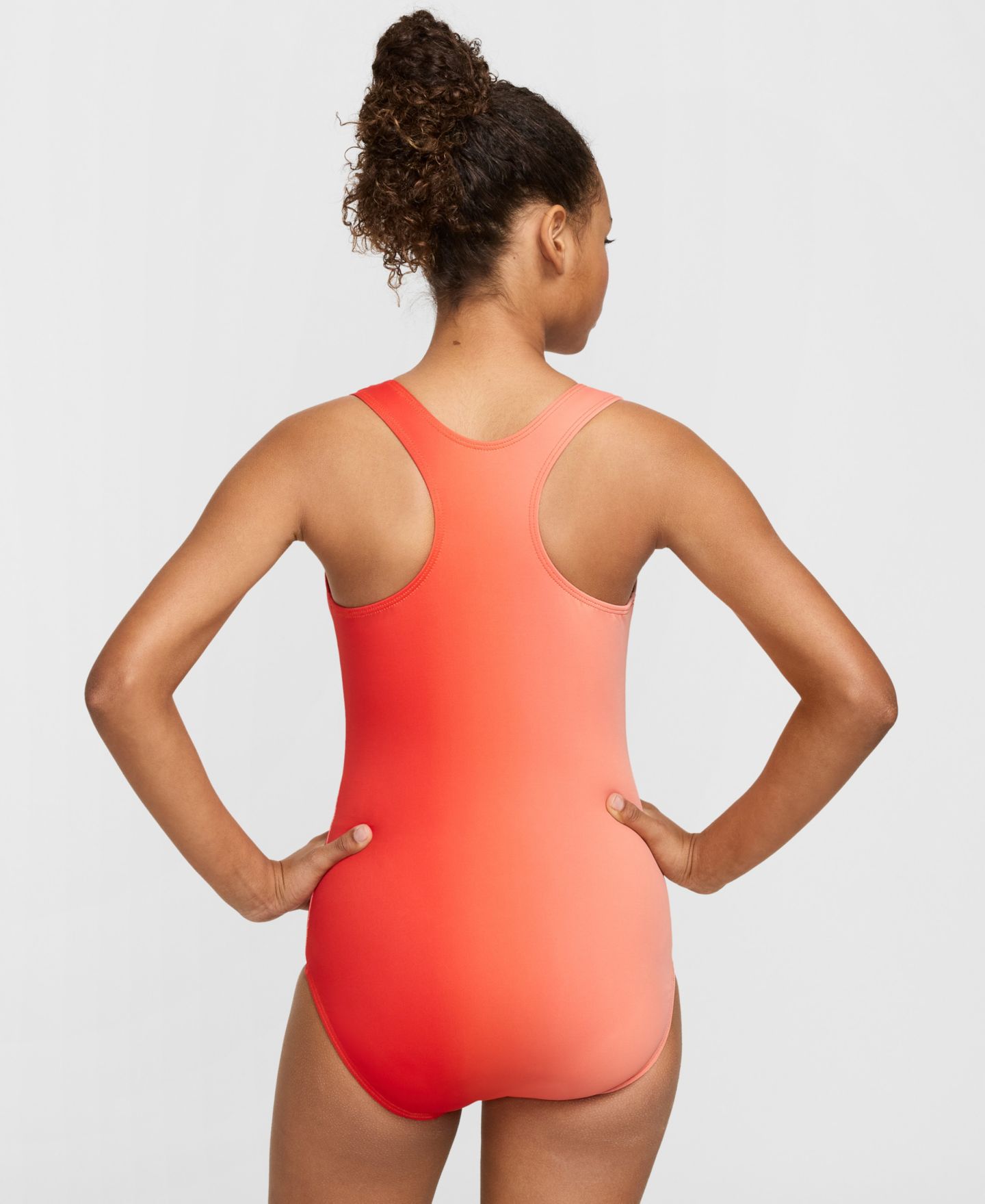 Детский гимнастический купальник Nike Gymnastics Sunrise Ombre для девочек 7-16 лет, цвет: Оранжевый — фото 7