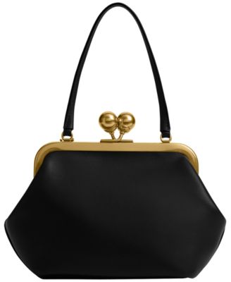 Kisslock Small Leather Frame Bag 16