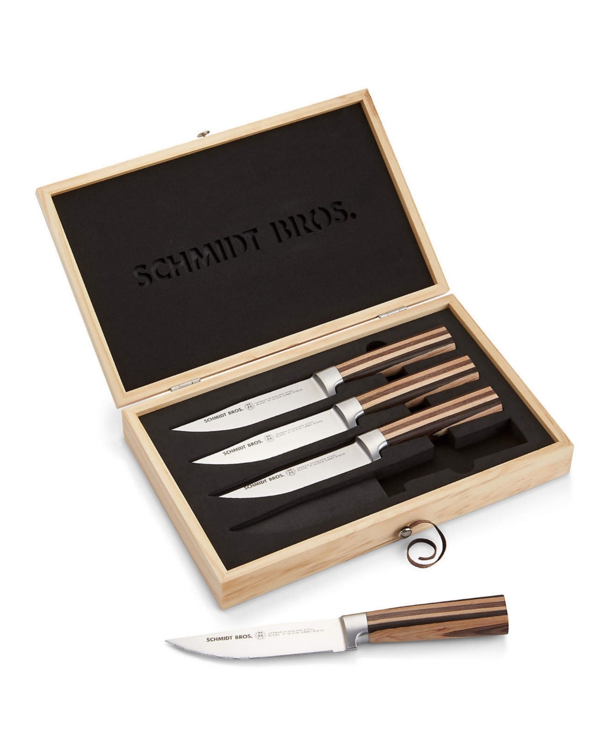 Schmidt Brothers Farmhouse 4-pc. Steak Knife Set In Brown